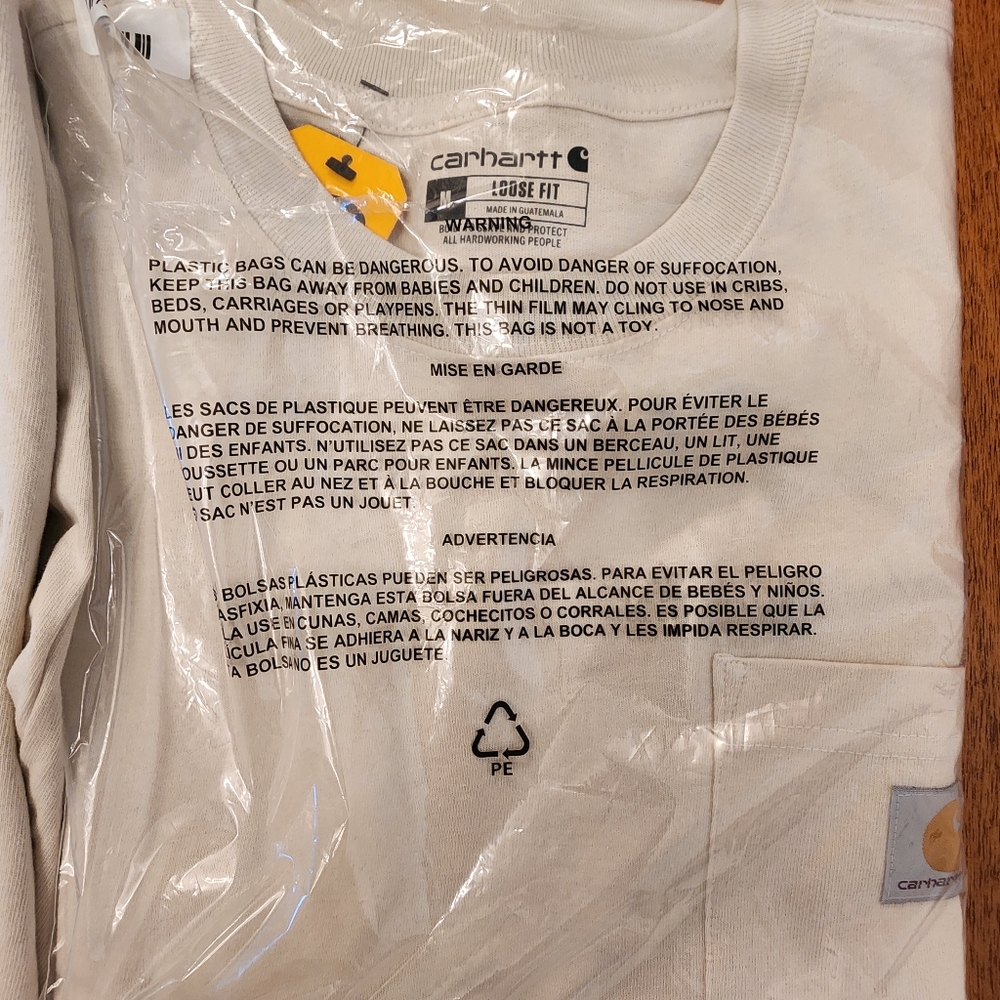 Carhartt Off-White Pocket Tee. NWT Pit - Pit 21.5 " L 30.5 M OR F FIT - Picture 2 of 8